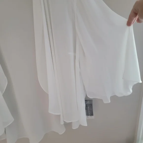 NWT Ivory White Chiffon Sheer Bolero Jacket Cover Up - Picture 4 of 7